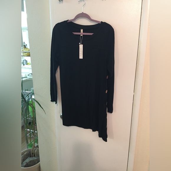 Long Sleeve Black Sweater Short Dress or Women’s Top M - Picture 2 of 12